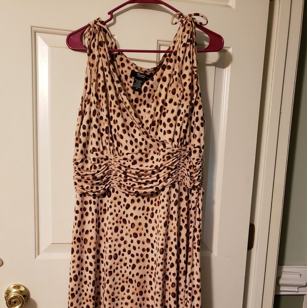 🐆 Animal Print Slinky Sleeveless Dress. Size 14.